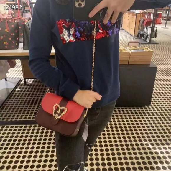 Coach C6796 Gemma Crossbody In Colorblock Strwbrry - Picture 7 of 7